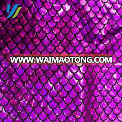 Waterproof lycra fish scale fabric for mermaid dress